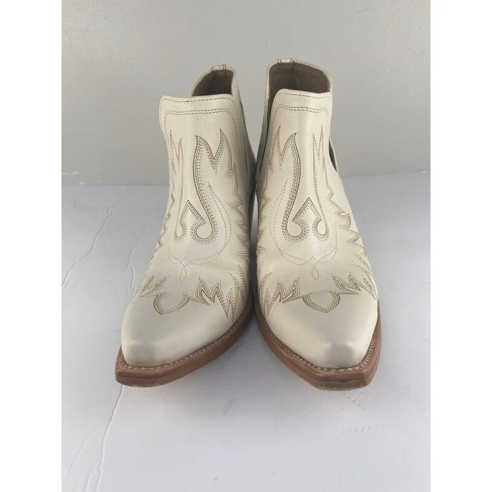 Ariat boots womens Dixon Color Blanco Us 10 Off-White Leather Embroidered Short